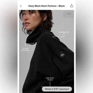 ALO Hazy Mock Neck Pullover